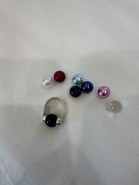 Silpada Interchangeable Bead Ring with Black, Red, Clear and misc balls
